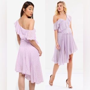 NWT Bardot Senorita Asymmetric Hem Lilac Midi Dress Size 8/M
